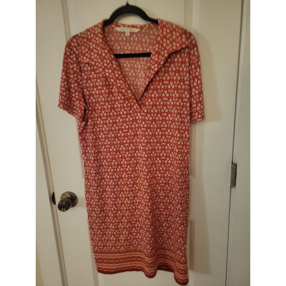 Red patterned business casual midi summer dress by Max Studio sz large